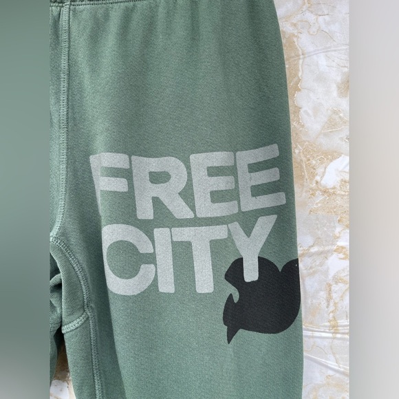 “Free City ‘FLOW’ French Terry Logo Sweatpants – Small, Olive Green - Picture 2 of 10